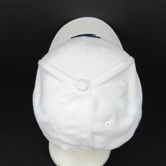 Disney Parks Embroidered Blue Logo Men's White Adjustable Strap Back Cap Hat - Picture 5 of 8